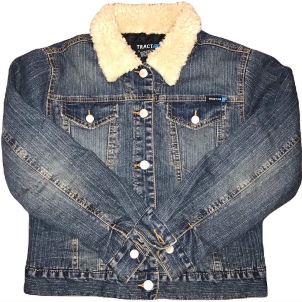 Tractor Faux Fur Collar Jean Jacket